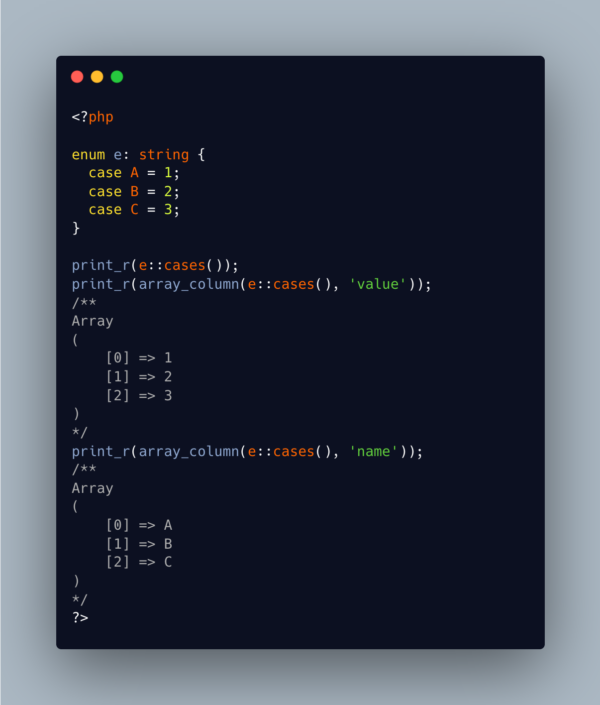 All Enum Cases All enum cases